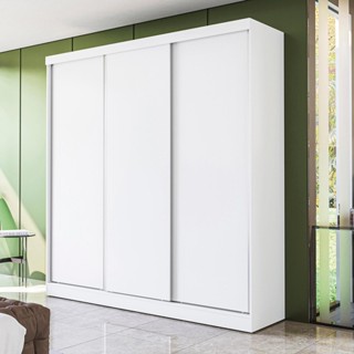Guarda-Roupa Casal Kappesberg 3 Portas Reversiveis de Correr 2 Cabideiros Branco em Oferta na Shopee
