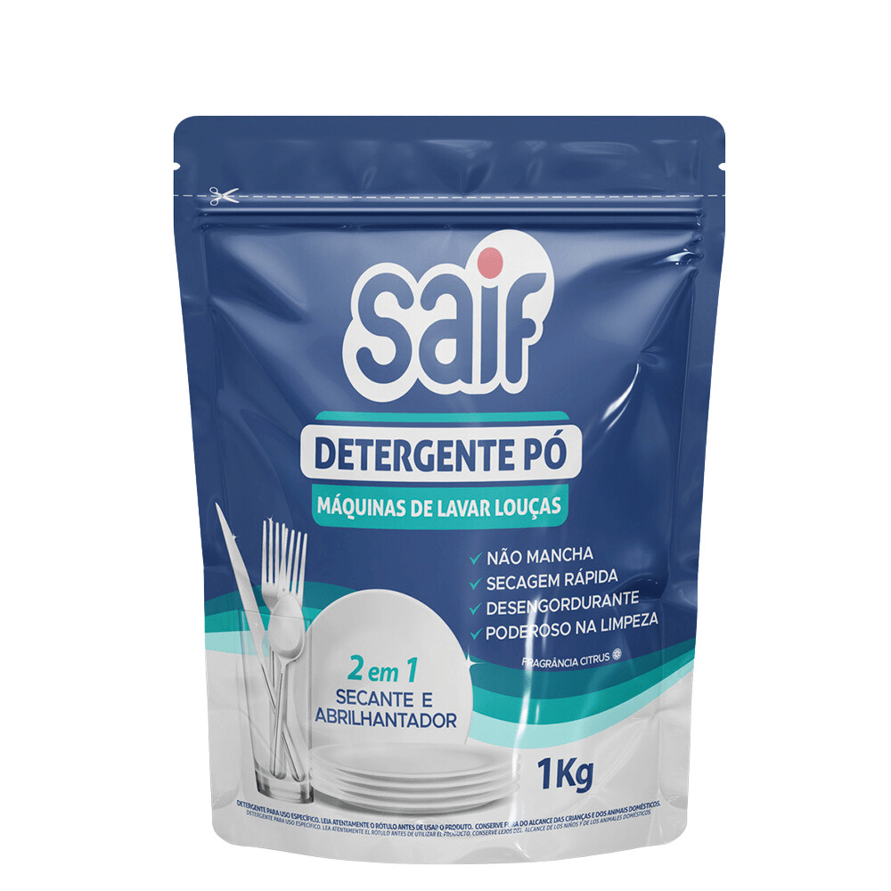 Imagem Detergente em Pó 1KG Lava Louças Saif