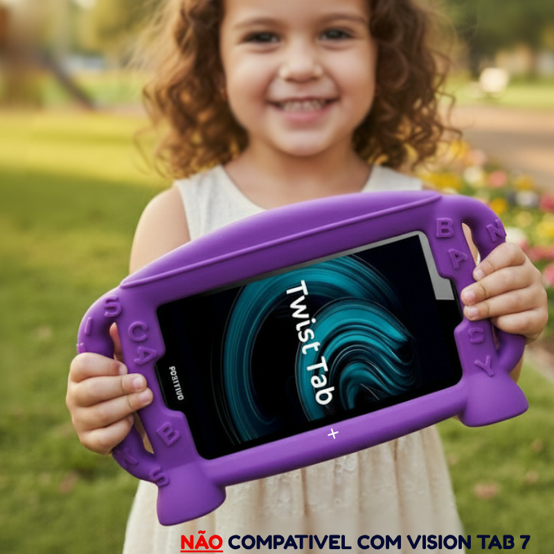 KIt capa de Silicone Baby para Positivo Twist Tab Plus T780 + Película de Hidrogel  7'' Polegadas