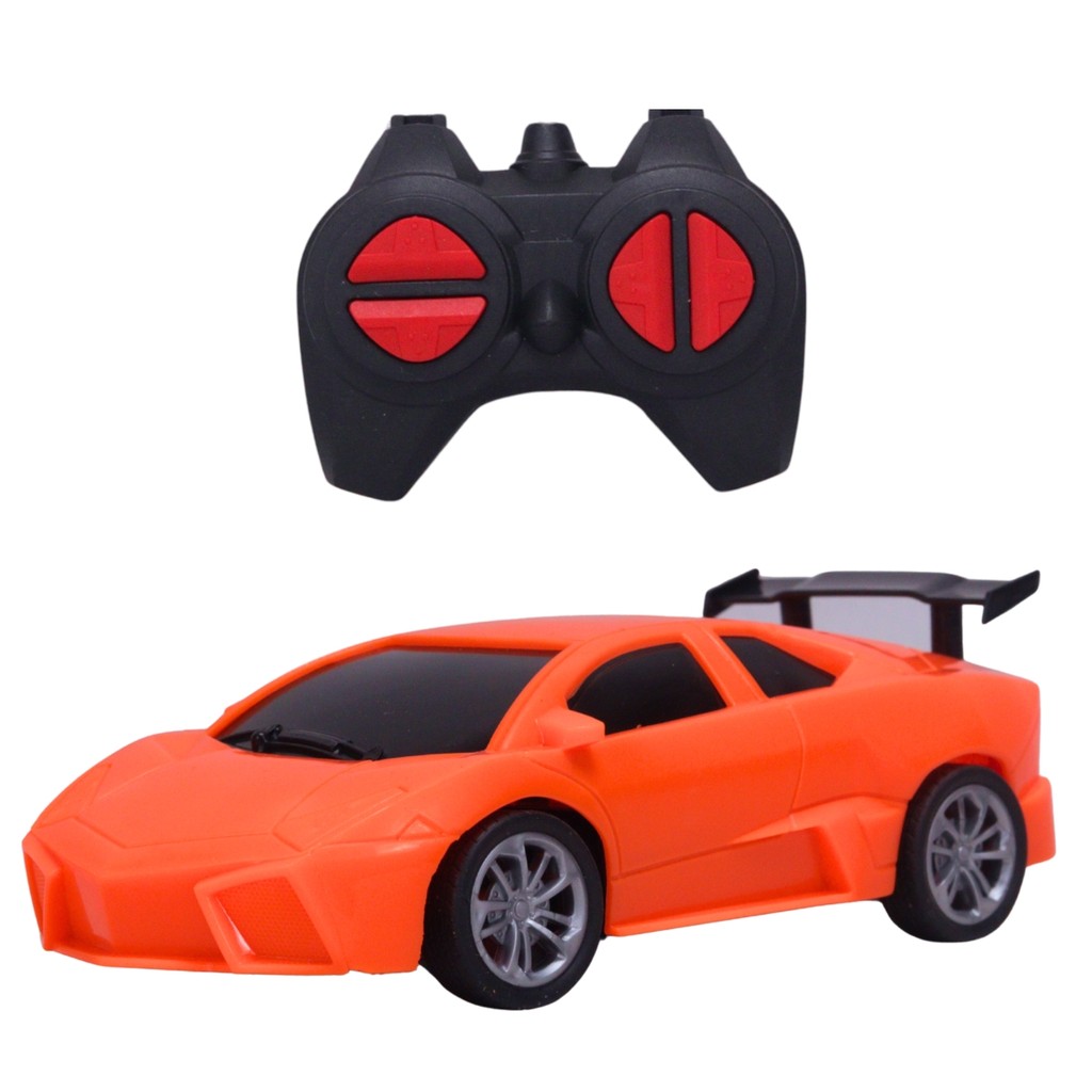 Carro de Controle Remoto Esportivo Com Luz Volante Laranja