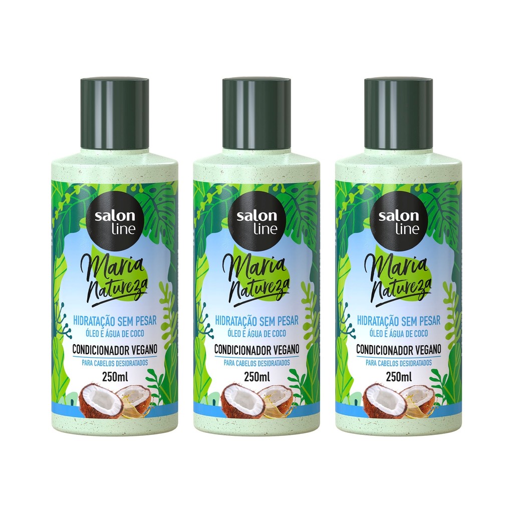 Kit 3 Condicionadores Maria Natureza Hidratação Sem Pesar Salon Line em Oferta na Shopee