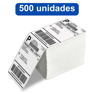 500 etiquetas térmicas papel sem rolo 10*15 formato resma car branco em Oferta na Shopee