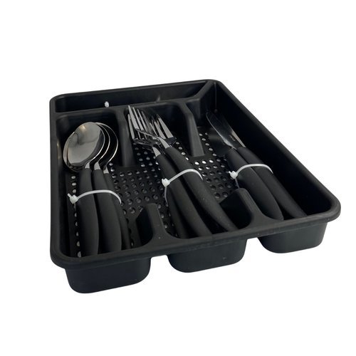 Conjunto Faqueiro 17 Pecas Inox Design Moderno Porta Talher Organizador Cozinha