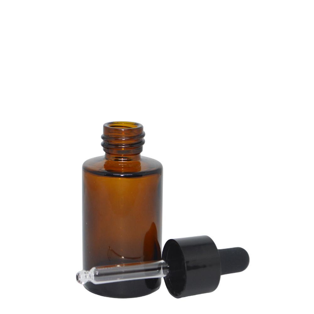 Frasco de Vidro Reto Conta-Gotas Âmbar 36ml (10 unidade)