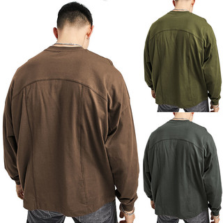 Camiseta Masculina De Manga Comprida Hip Hop Streetwear Solta Em Torno Do Pescoço Para Dança De Rua E Casual Primavera O