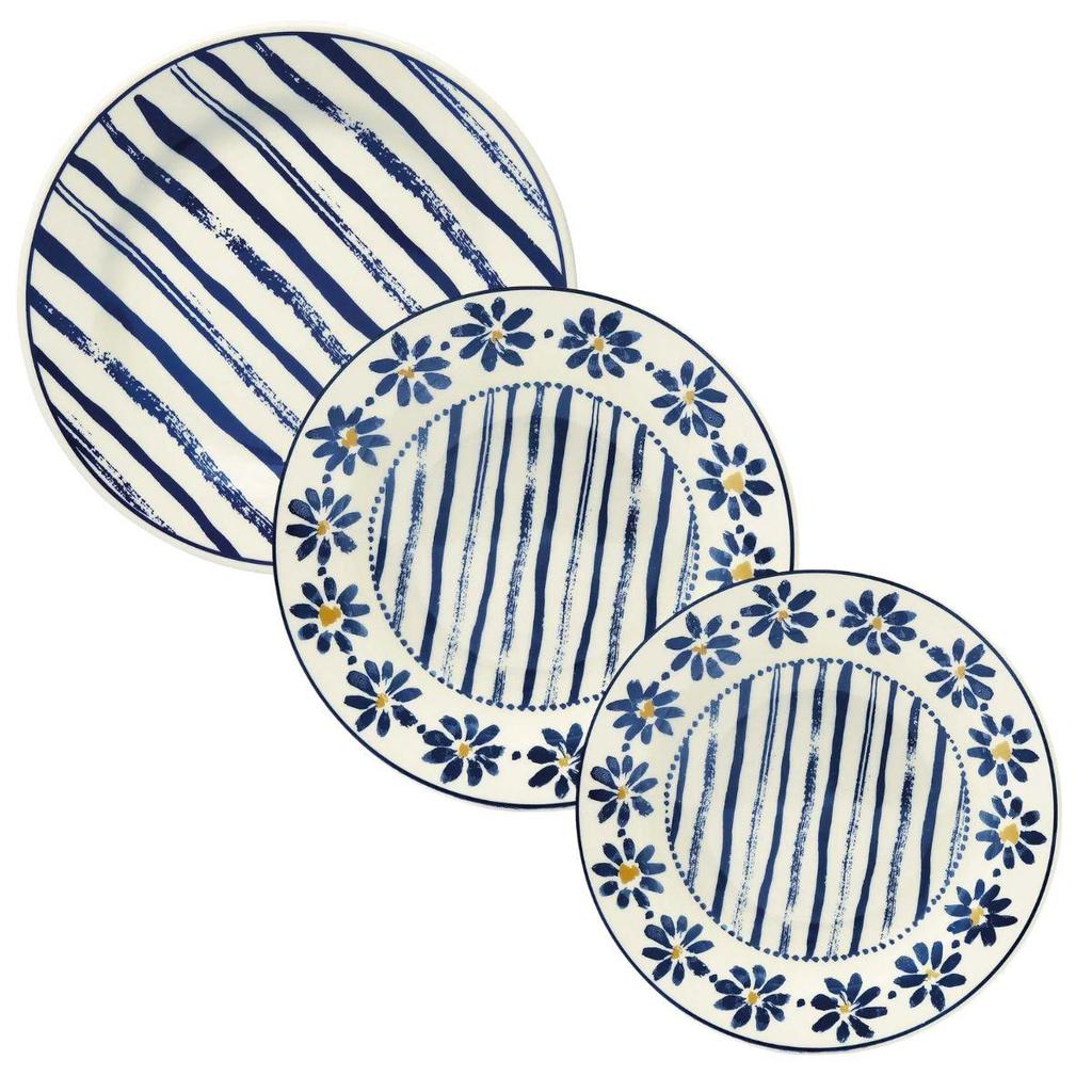 Aparelho de Jantar e Lanche 12 pçs Donna Margaridas em Oferta na Shopee