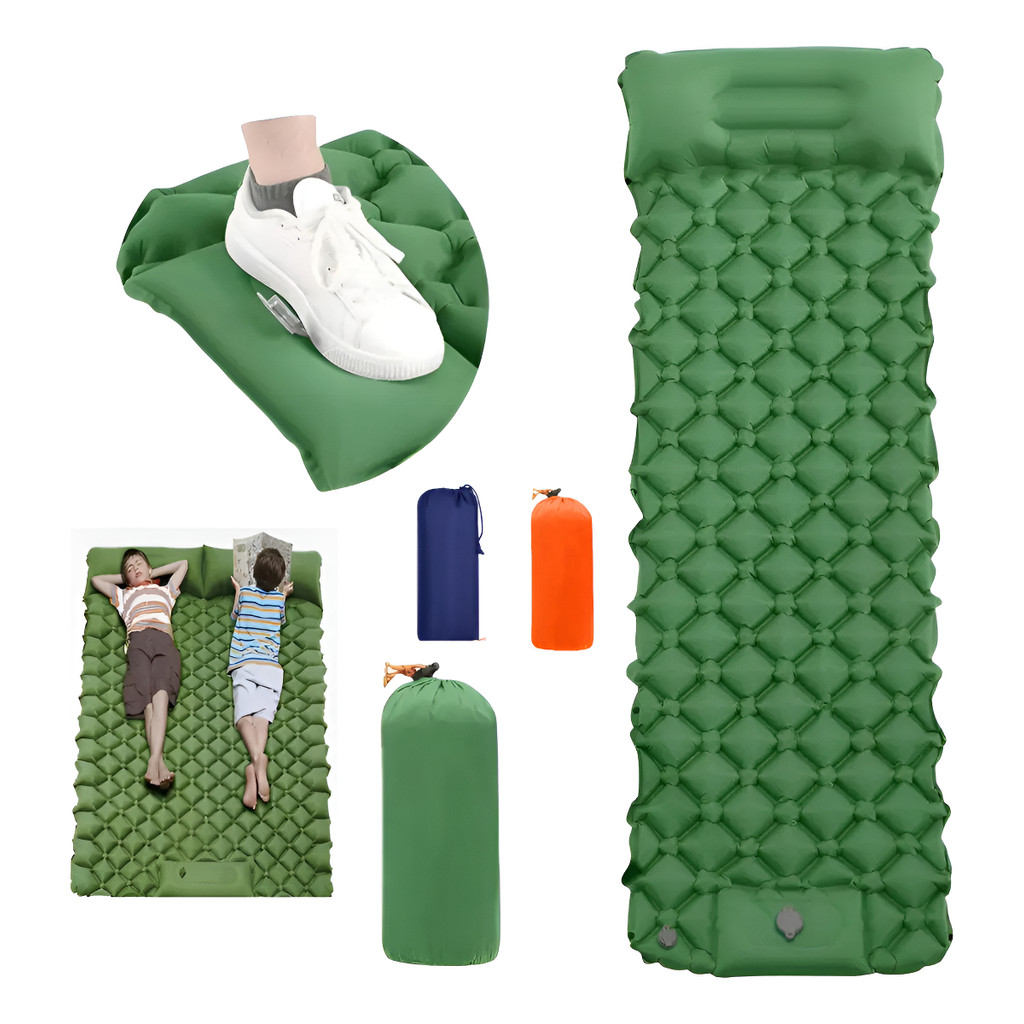 Colchão Automático Inflável De Acampamento Ao Ar Livre 2 Em1