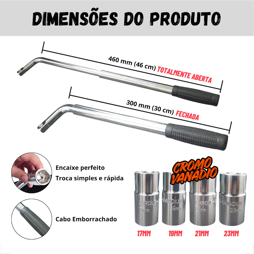 Jogo Macaco 2,5 T Jacare + Triângulo + Chave Roda Alongável