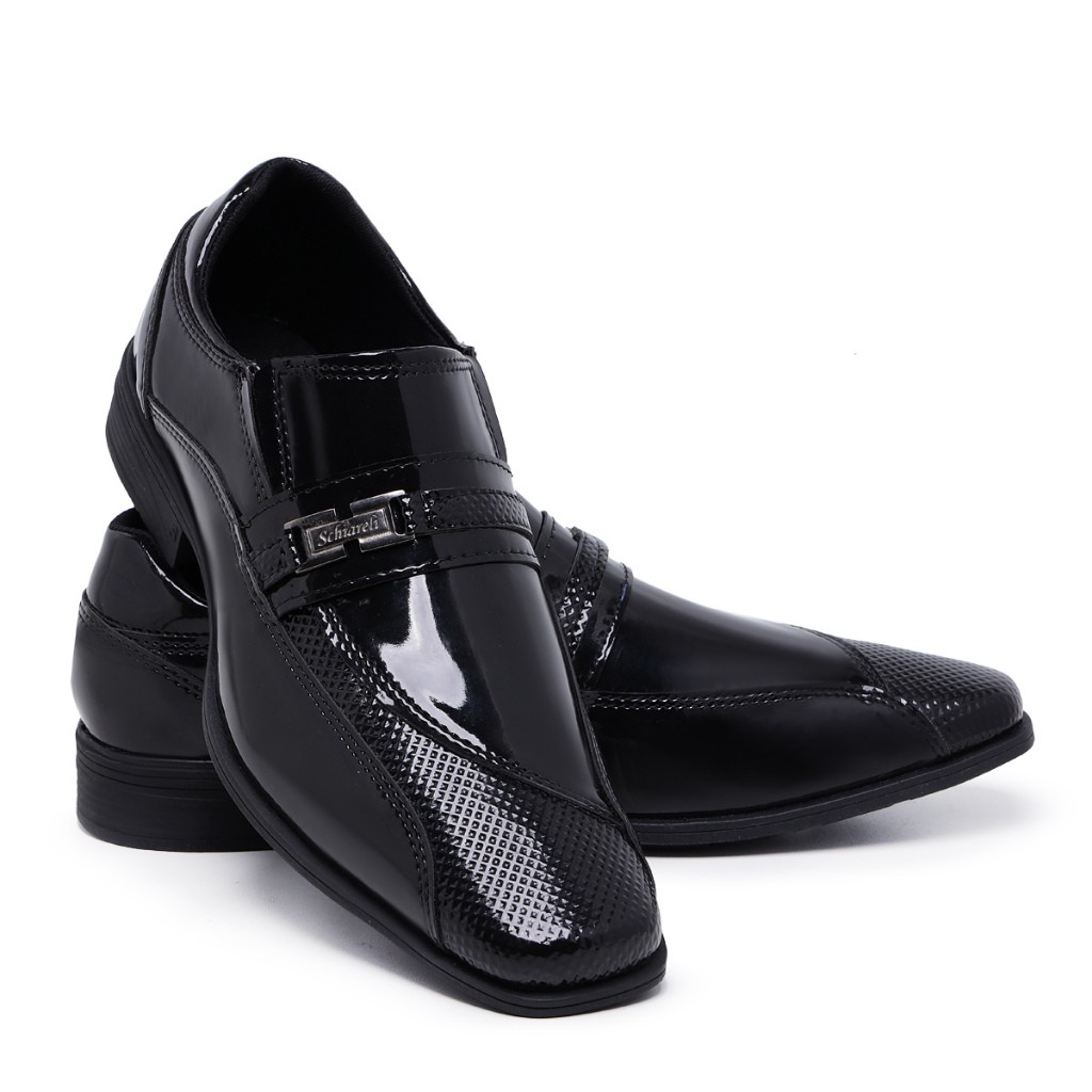 Sapato Social Masculino Preto Verniz Mocassim Sapatenis Moda Esporte Fino