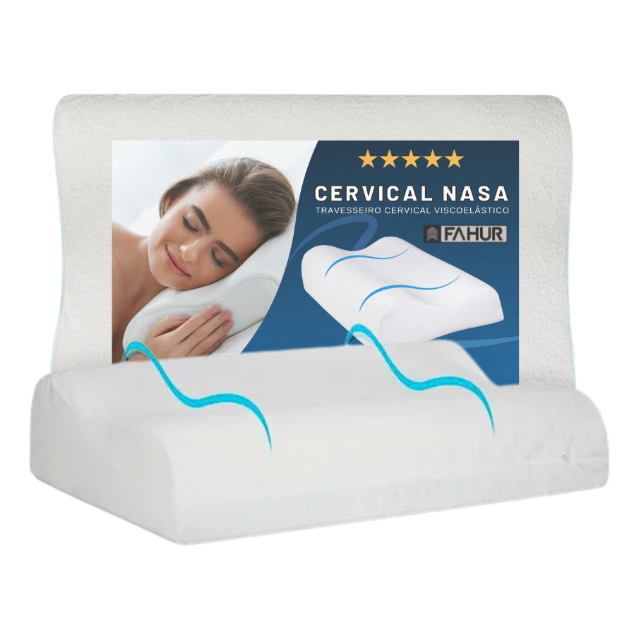 Travesseiro Cervical Nasa Ortopédico Alto Antialérgico Visco