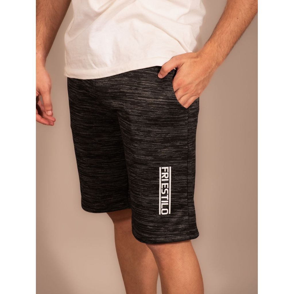 Bermuda Estampada Masculina Moletom Basic Casual Academia Bolsos Laterais Fri Estilo