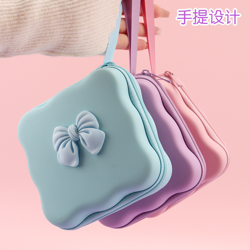 Bolsa Protetora De Cabo De Armazenamento PU Carregador Moedas Portátil Com Nó De Laço Fashion Para Viagem em Oferta na Shopee