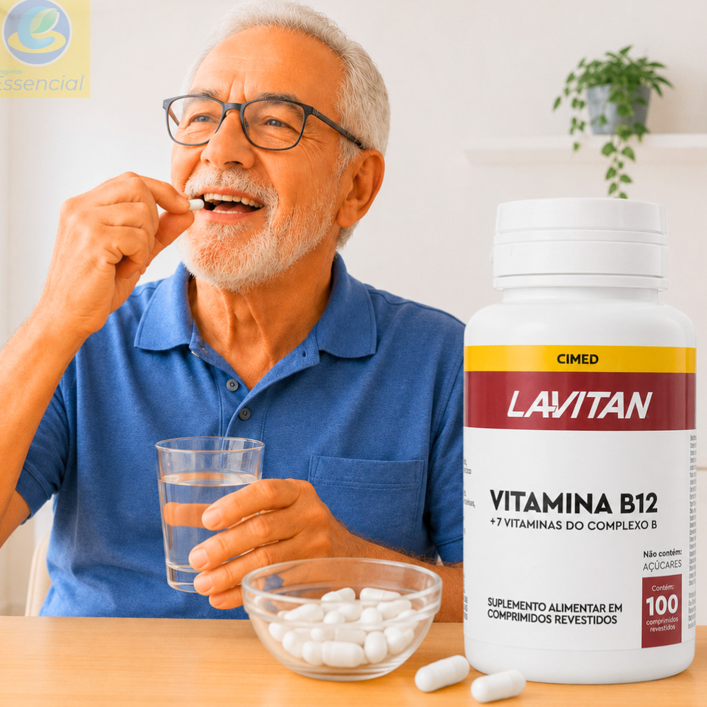 Lavitan Vitamina B12  100 Caps + 7 Vitaminas do Complexo B Original Adulto Idoso Promoção Barato