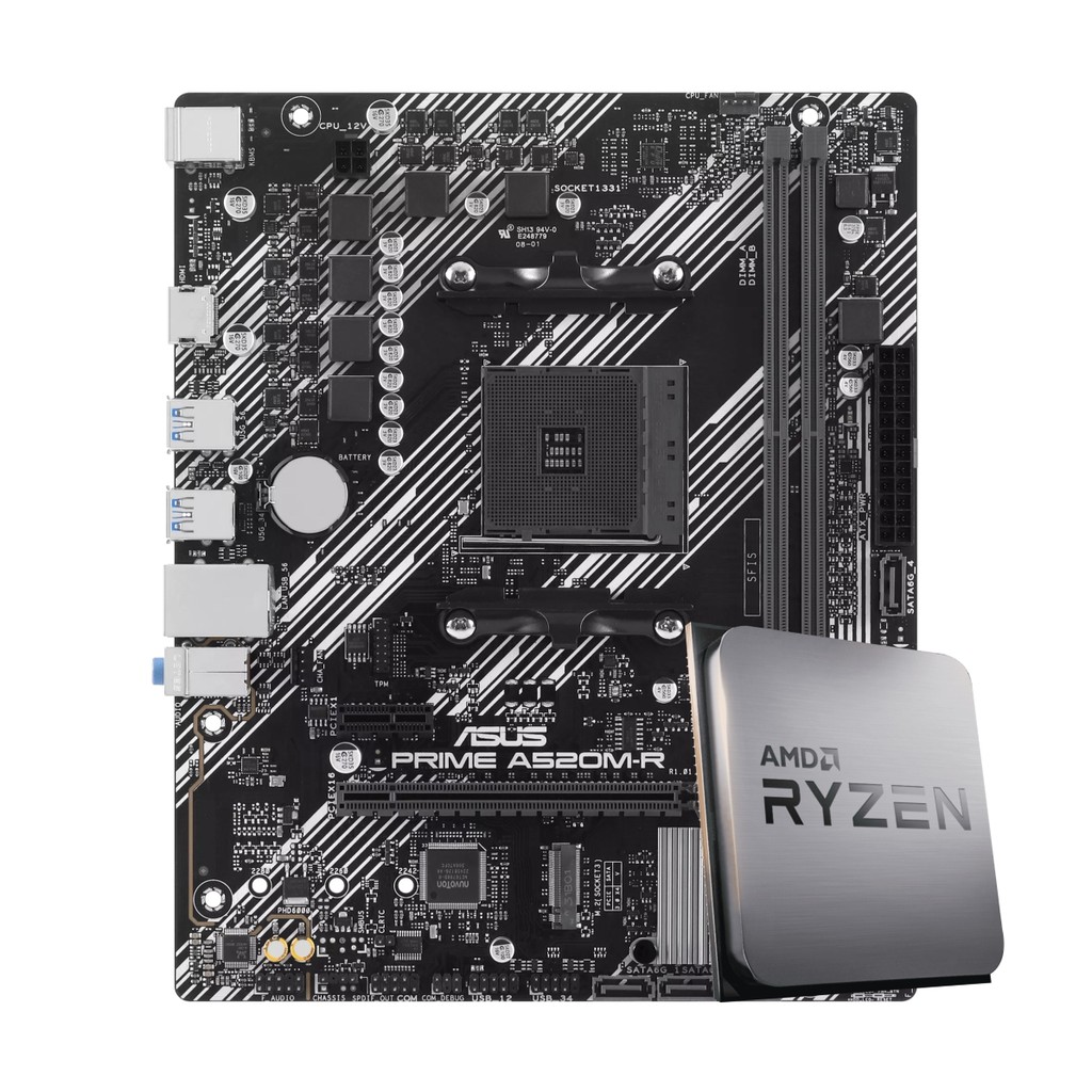 Kit Upgrade AMD Ryzen 5 5600GT + Placa Mãe Asus Prime A520M-R