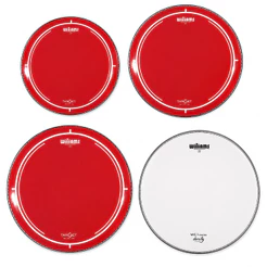 Kit Pele Williams Target Tom 10 12 14 Caixa 14 Vermelha 2 Camadas Pele para Bateria Acústica Alta Durabilidade Controle