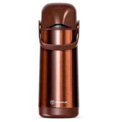 Garrafa de Café Termolar Marrom Inox Café da Tarde 1 Litro para Bebidas Quentes Água Chá Café