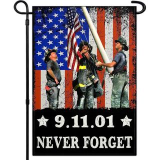 Bandeira de Jardim 9/11 12x18 Polegadas Nunca Esqueceremos Bandeira de Quintal em Poliéster de 3 Camadas Dupla Face Band