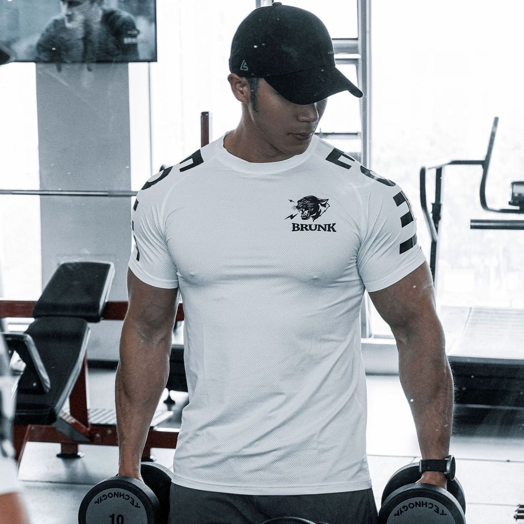 2024 primavera verão novo estilo masculino esportes lazer correndo exercício de Fitness de secagem rápida magro-ajuste e
