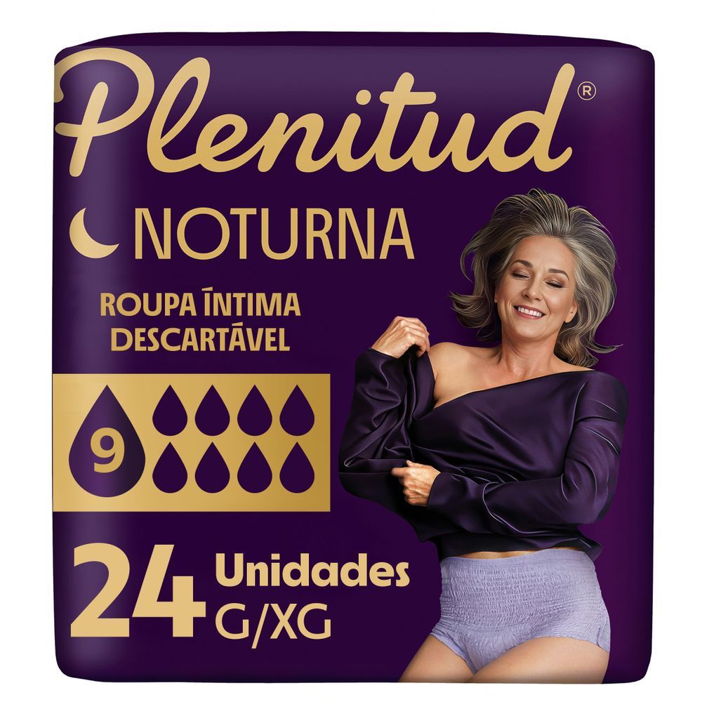 Roupa Íntima Plenitud Noturna para Incontinência G/XG 24 Un