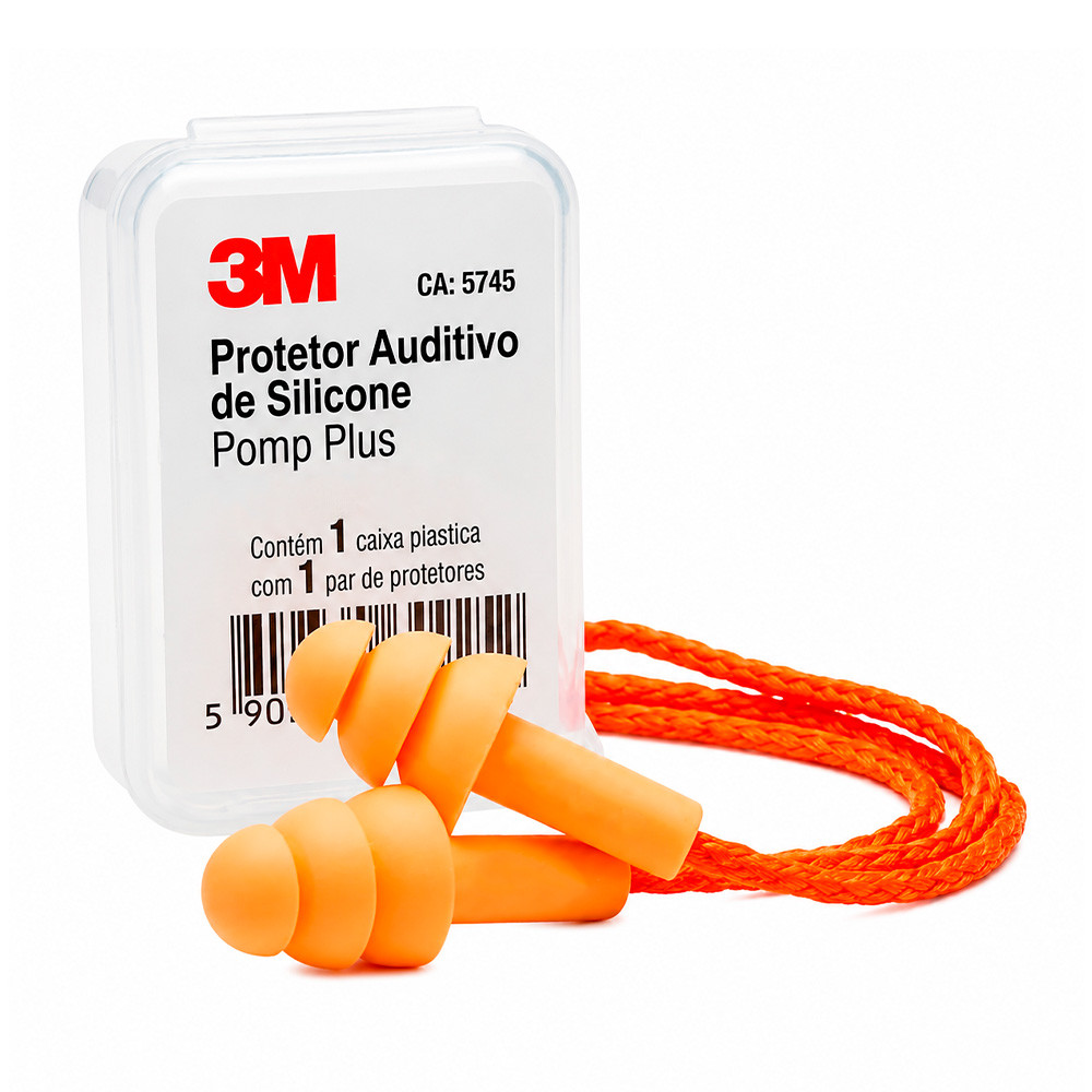 Protetor Auricular em Silicone com Cordão 3M Pomp Plus HB004680573