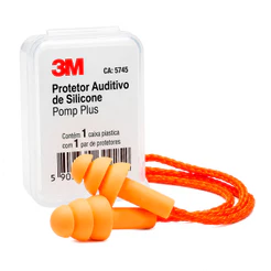 Protetor Auricular em Silicone com Cordão 3M Pomp Plus HB004680573