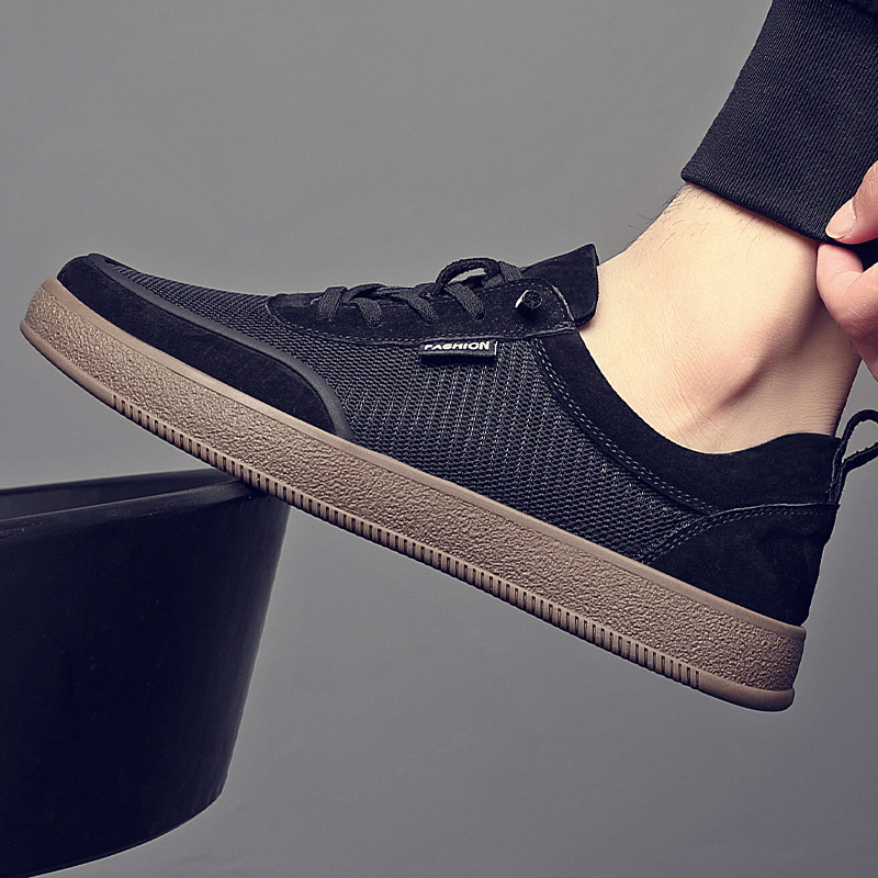 Sapatos de malha masculinos da moda verão respirável malha sapatos de lona masculino na moda All-Match sapatos de pano c