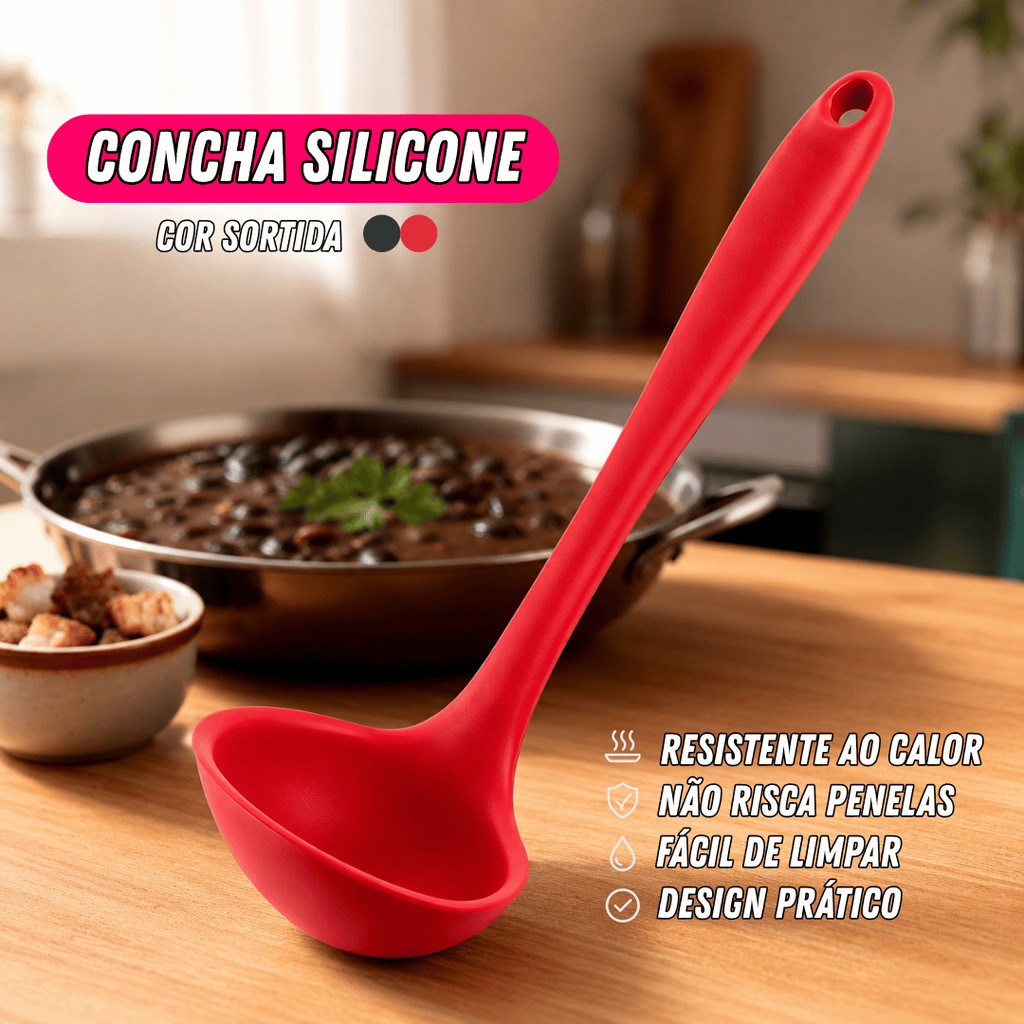 Concha Silicone Antiaderente Grande Macia Utensílios de Cozinha Durável Seguro Resistente Material de Qualidade