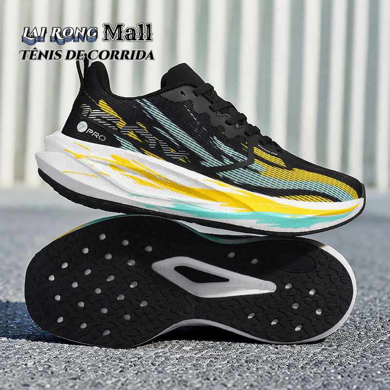Novo Feminino Leve Maratona Carbono Placa Tênis de Corrida Treinamento Fitness ao Ar Livre Homens Tênis de Corrida