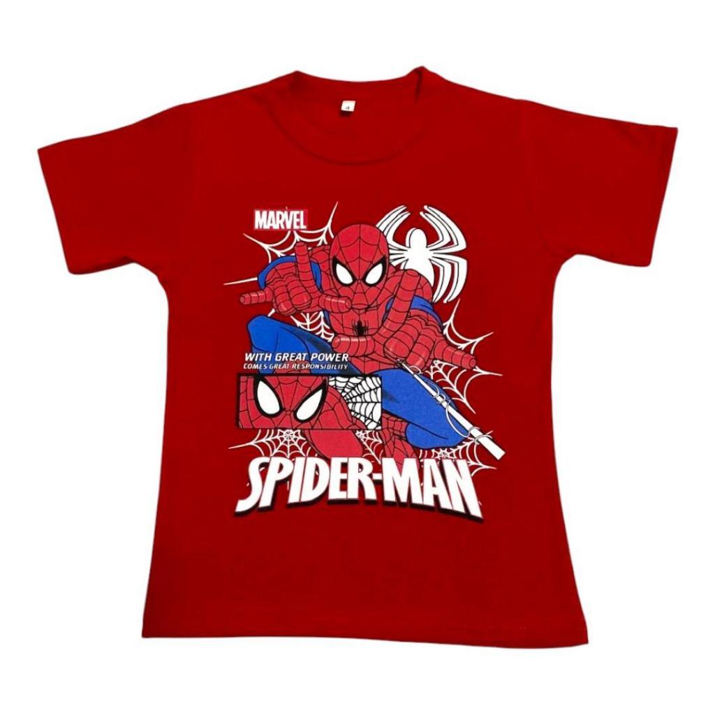 Camiseta Infantil Masculina Homem-Aranha Hulk Capitão América Super Heróis 100% Algodão Estampada Moda Infantil Menino