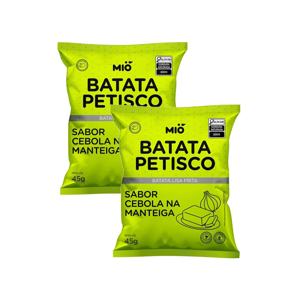 Kit 2 Batata Petisco Mió Cebola na Manteiga 45g