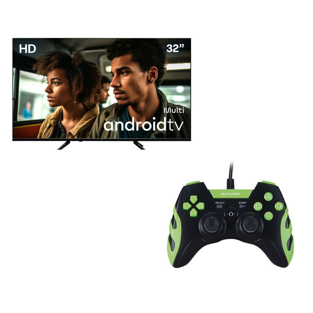 Smart TV HD 32 Multi + Controle Gamer PS3/PC - TL062M1K