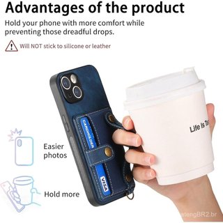 Capa Carteira ONV Compatível com Samsung Galaxy S21 Plus - Capa de Couro com Alça de Mão, Porta-Cartões, Proteção Anti-C