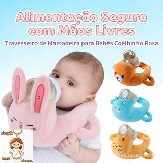 Almofada de Mamadeira para Bebê Suporte Autoalimentação Anti-refluxo 100% Algodão Lavável