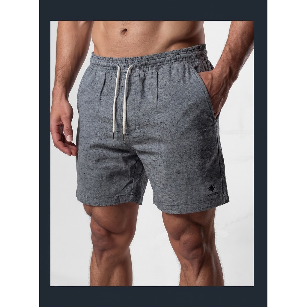 Kit 3 Bermudas Masculinas Linho Elastano Praiana Confortável Verão Preto + Bege + Azul Bebê — Jujubel.com