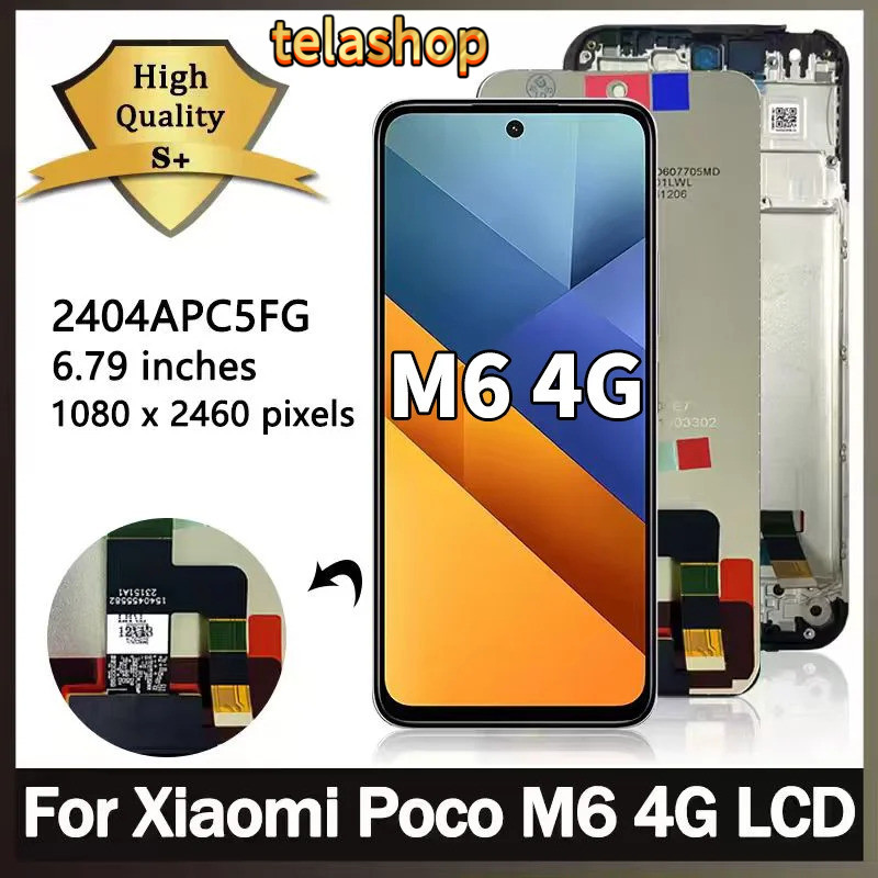 Tela LCD de 6,79 polegadas de alta qualidade para Xiaomi Poco M6 4G 2404APC5FG, 