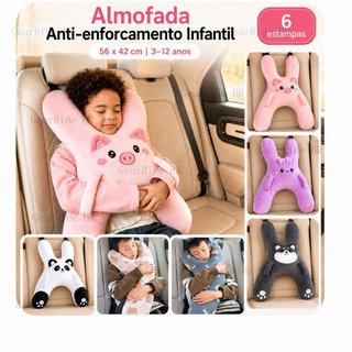 Almofada Premium para Cinto de Segurança Infantil Protetor de Pescoço Macio para Crianças no Carro Conforto em Viagens