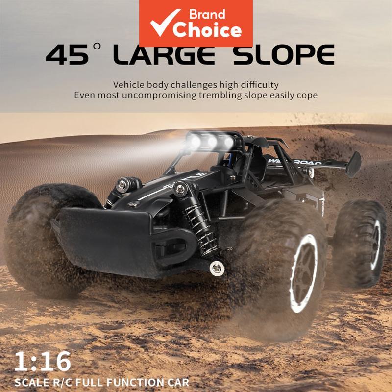 Carro RC Off-Road de Liga de Alta Velocidade – Controle Remoto com Luzes LED e Amortecedores Independentes, Caminhão