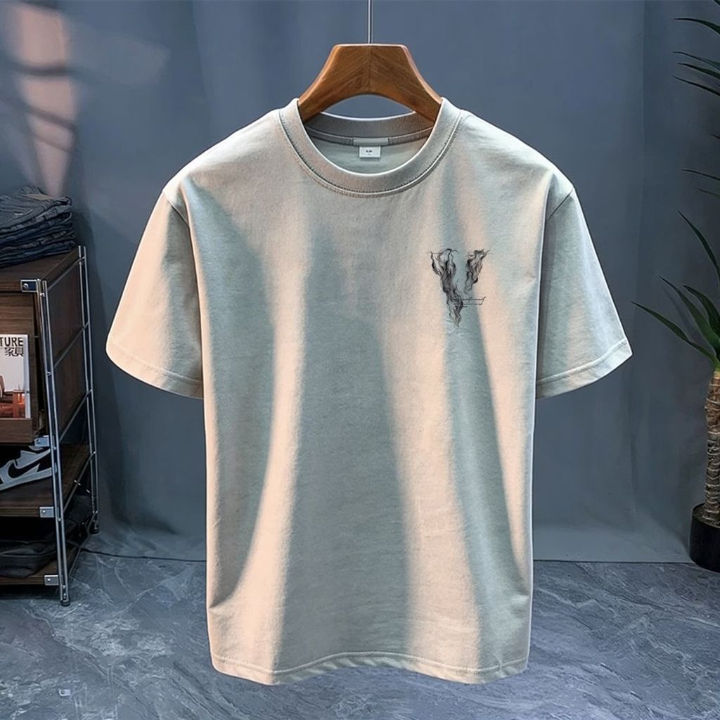 Roupas masculinas estilo 2026 moda americana impressa Casual camiseta de manga curta roupas superiores masculinas 26.7.2
