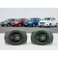 Alto-falante Revo 46 Triaxial 4x6 55w Som Automotivo Bravox Preto