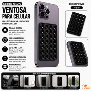 Kit 2 Ventosa Adesiva para Celular Suporte Alta Fixação