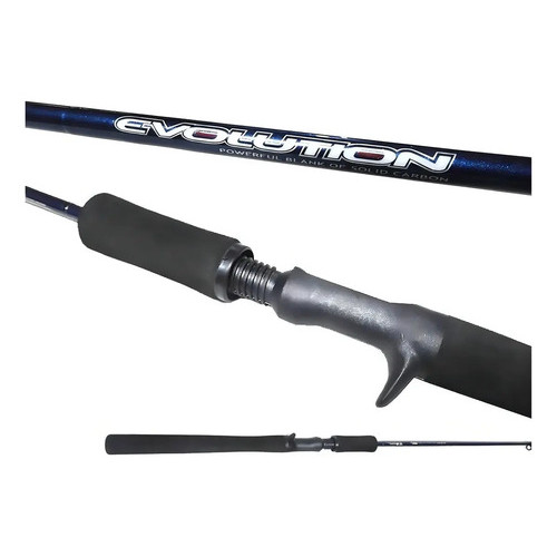 Vara de Pesca Carretilha Marine Sports Evolution MS-C511L 1,55m 8-15lb Casting Carbono Água Doce Azul 8 Guias