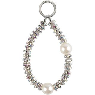 Corrente de Strass para Celular, Chaveiro Estético, Pulseira de Pulso, Joias, Pérolas, Miçangas, Pingentes para Bolsa, C