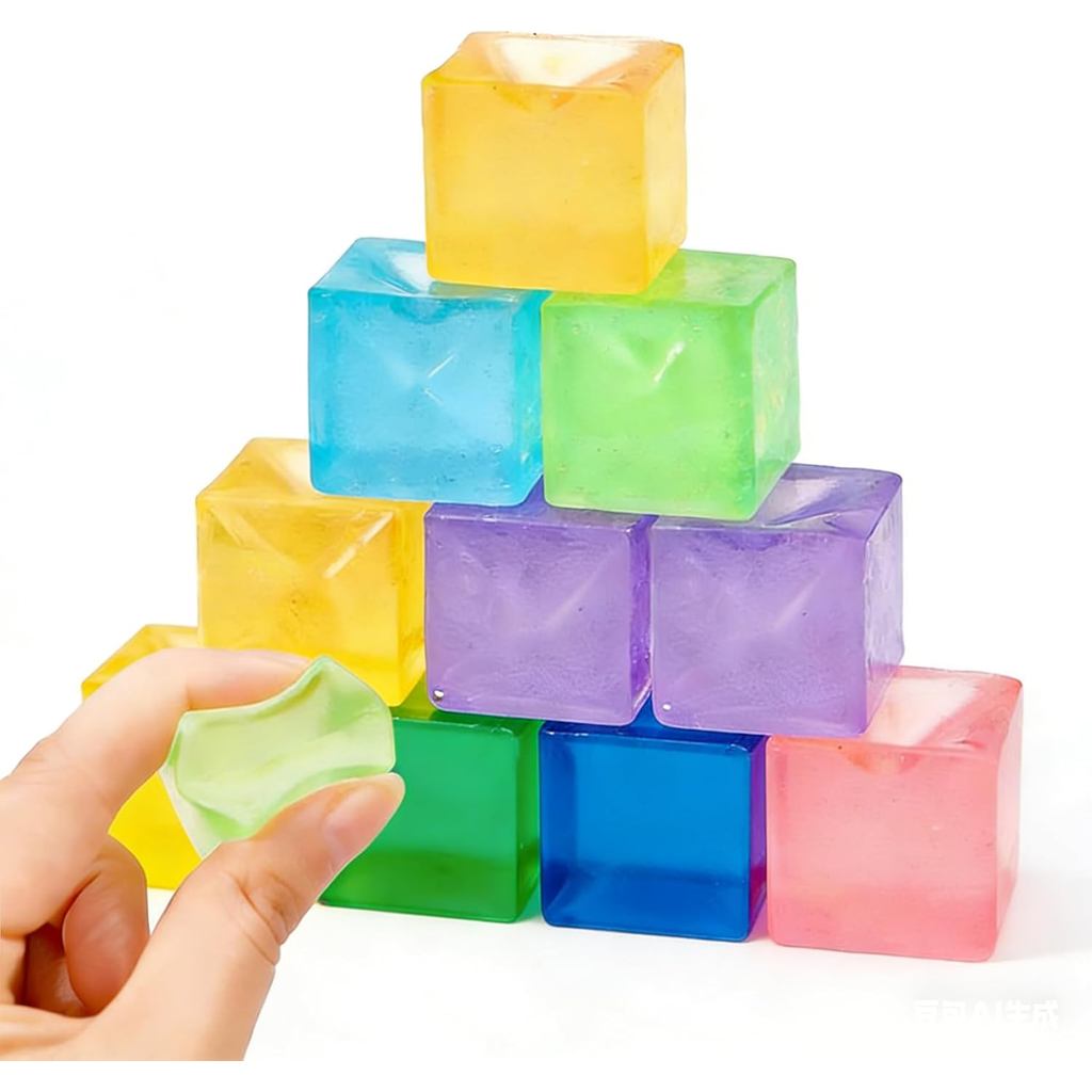 10 Peças de Brinquedos Anti-estresse Squishies, Brinquedos de Apertar em Forma de Cubo de Gelo, Cubos Sensoriais para Al