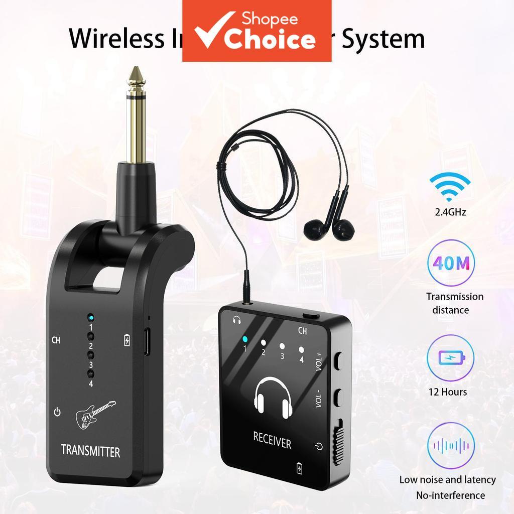 Transmissor IEM Sem Fio De 2.4 Ghz E Receptor De Lapela Plug & Play Para Músicos Live 4/4 Violino Bow Shark Capo Ukulele