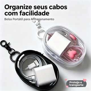 Mini Bolsa Transparente com Zíper: Organizador de Viagem Compacto e Multifuncional para Fones de Ouvido e Carro