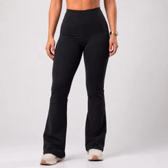Calça Legging Leg Flare Zero Transparência Fitness Academia Treino e Casual Poliamida com Elastano