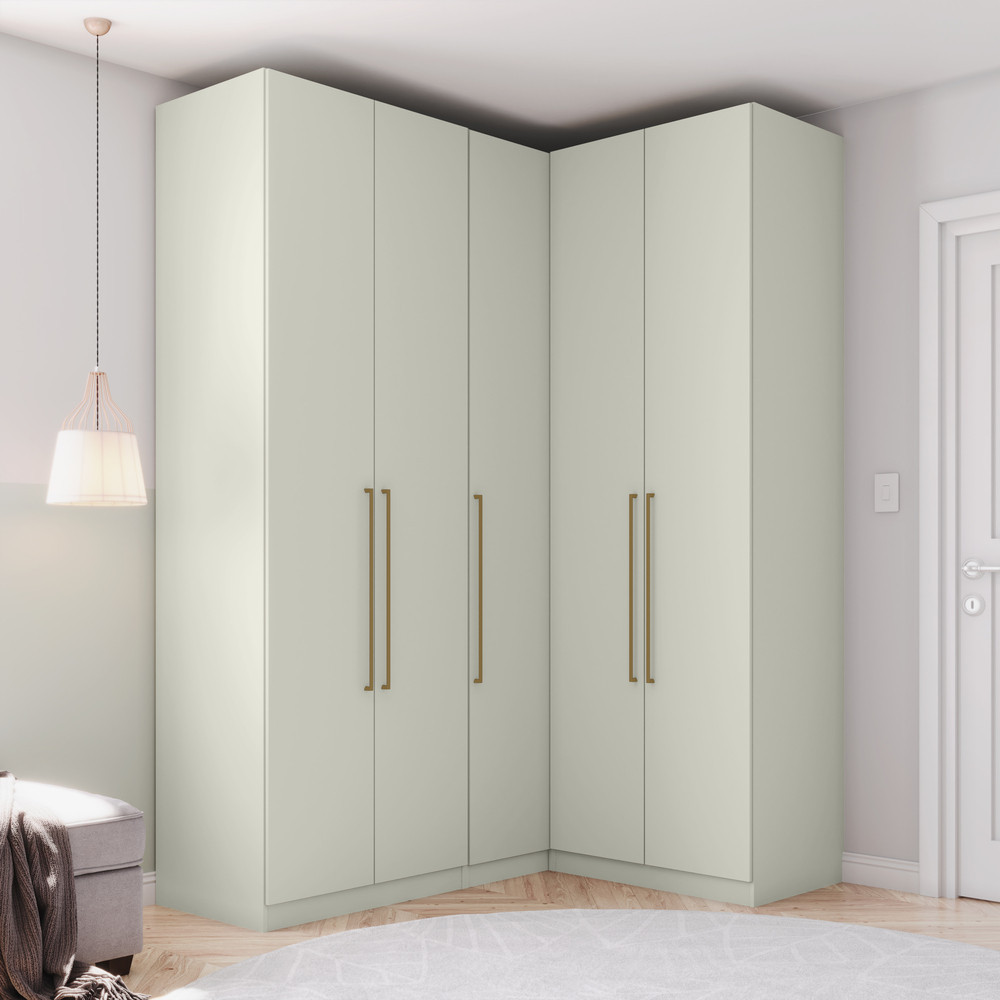 Guarda Roupa Modulado De Canto 5 Portas 3 Gavetas Bellagio Casa 812