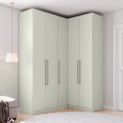 Guarda Roupa Modulado De Canto 5 Portas 3 Gavetas Bellagio Casa 812