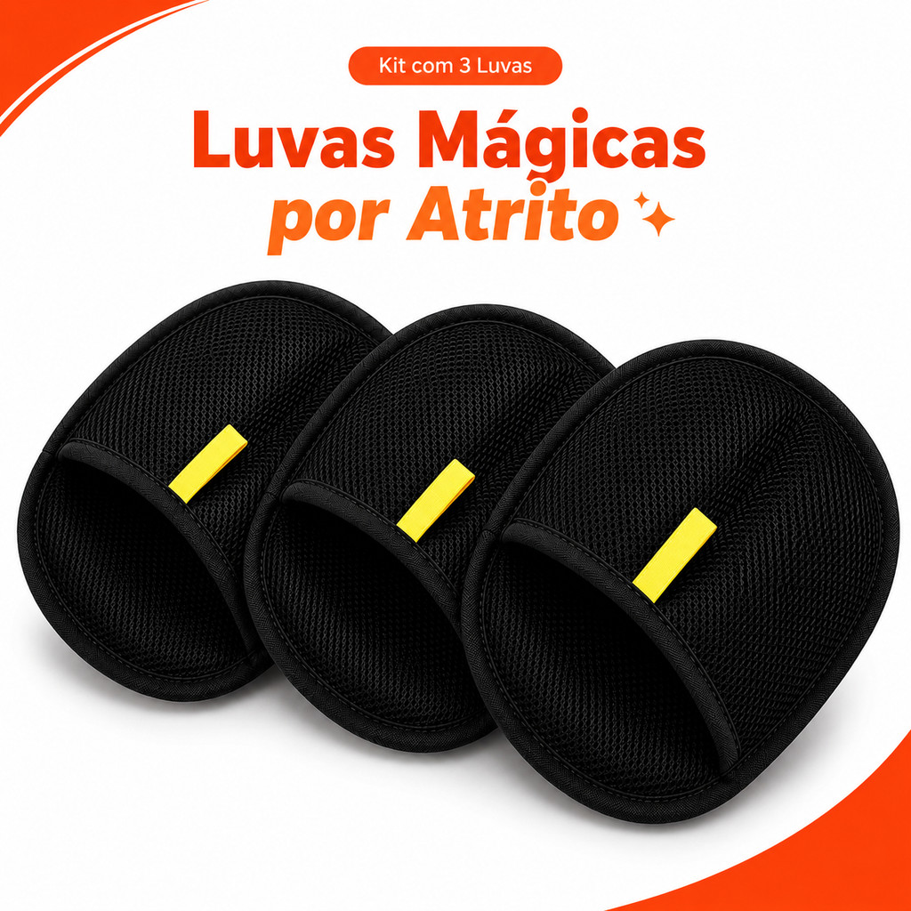 Kit Com 3 Luvas Tira Pelos Mágica Para Cobertores