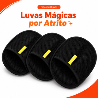 Kit Com 3 Luvas Tira Pelos Mágica Para Cobertores